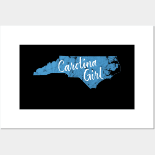 Carolina Girl - North Carolina blue distressed Posters and Art